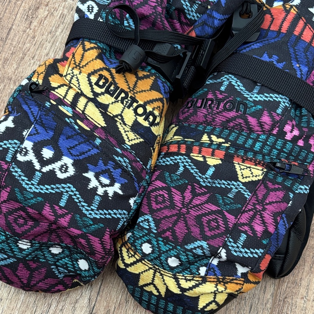Burton Multicolor Aztec Pattern Snow Mittens - Picture 3 of 3